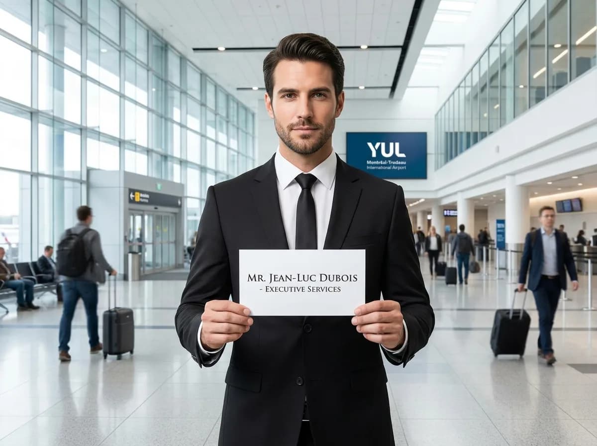 Chauffeur meet and greet at Montreal YUL airport arrivals